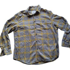 Men's Goodfellow & Co. Grey and yellow plaid long sleeve flannel Size L